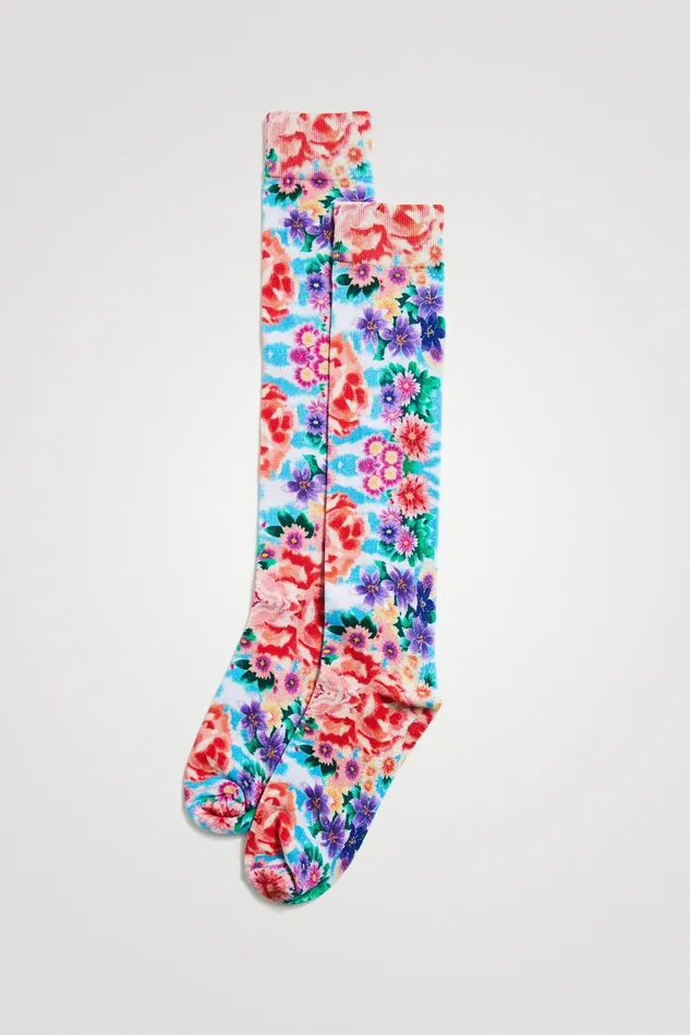 100 Cotton Flower Socks Women Desigual Socks