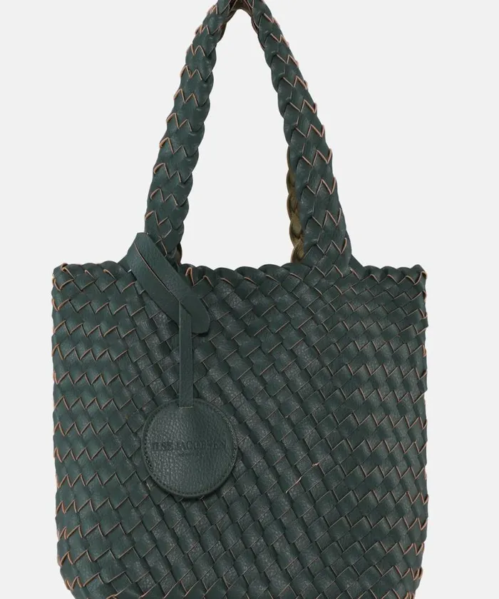 Accessories Ilse Jacobsen Bags Tote Bag 8211 Beetle Dark Green Metallic
