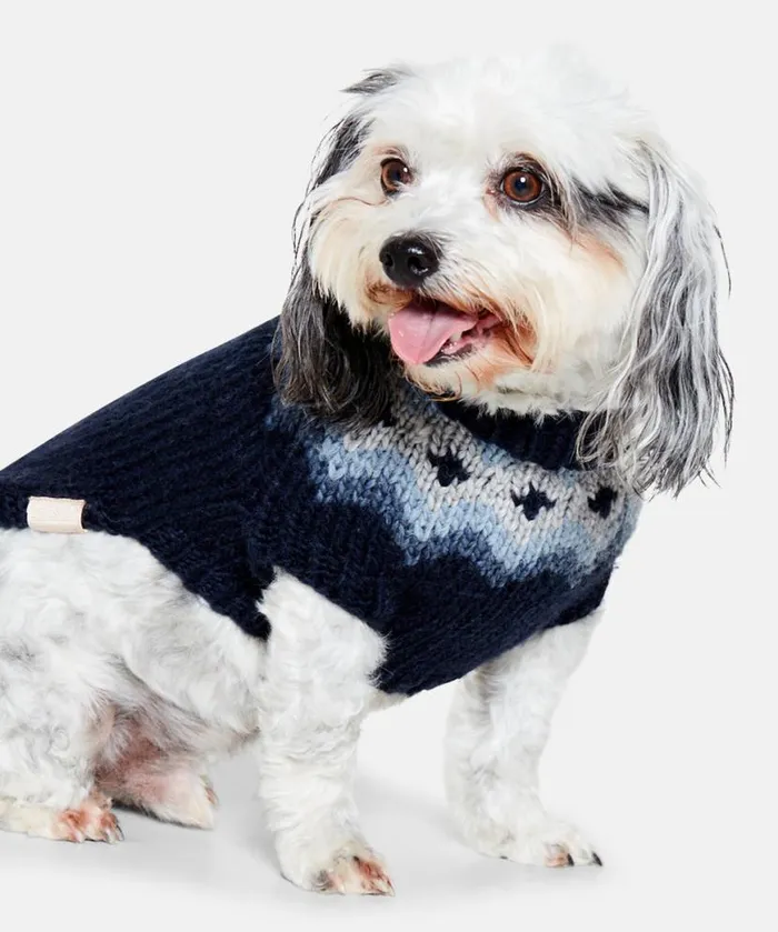 Accessories Ilse Jacobsen Vov and Vuf Dog Knit MediumLarge 8211 Maritime Blue