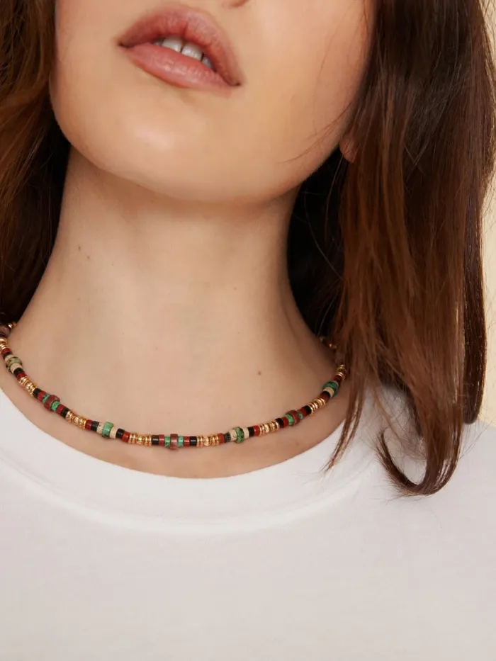 Accessories Women Gachon Pothier Ocre Turquoise Doli Necklace XRENA Accessories Women Gachon Pothier Ocre Turquoise Doli Necklace XRENA