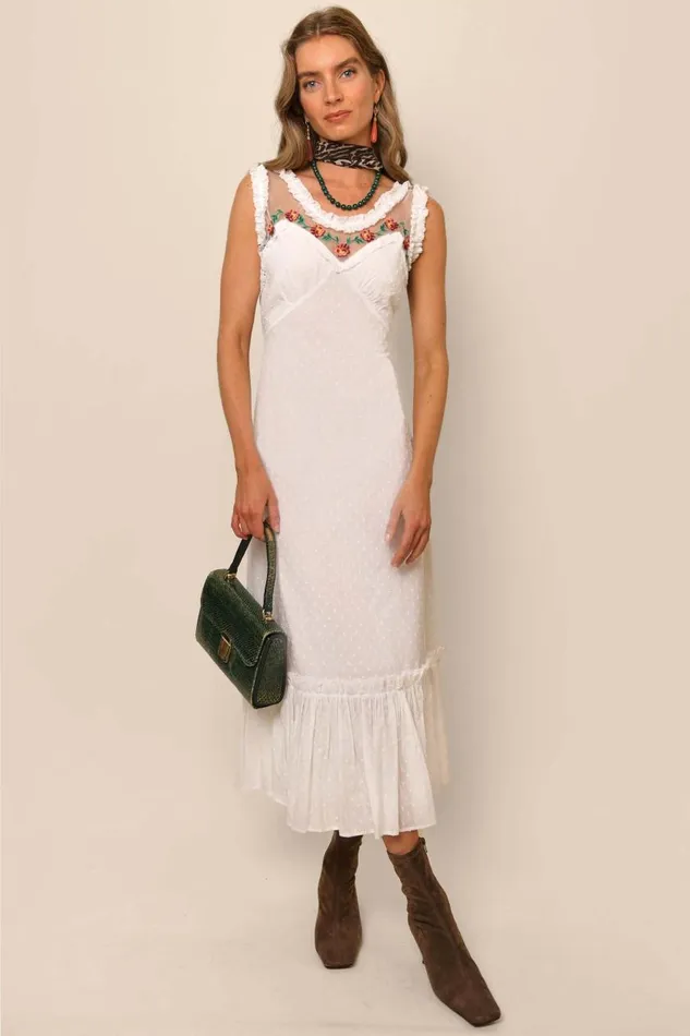 Adela White Women RIXO Dresses