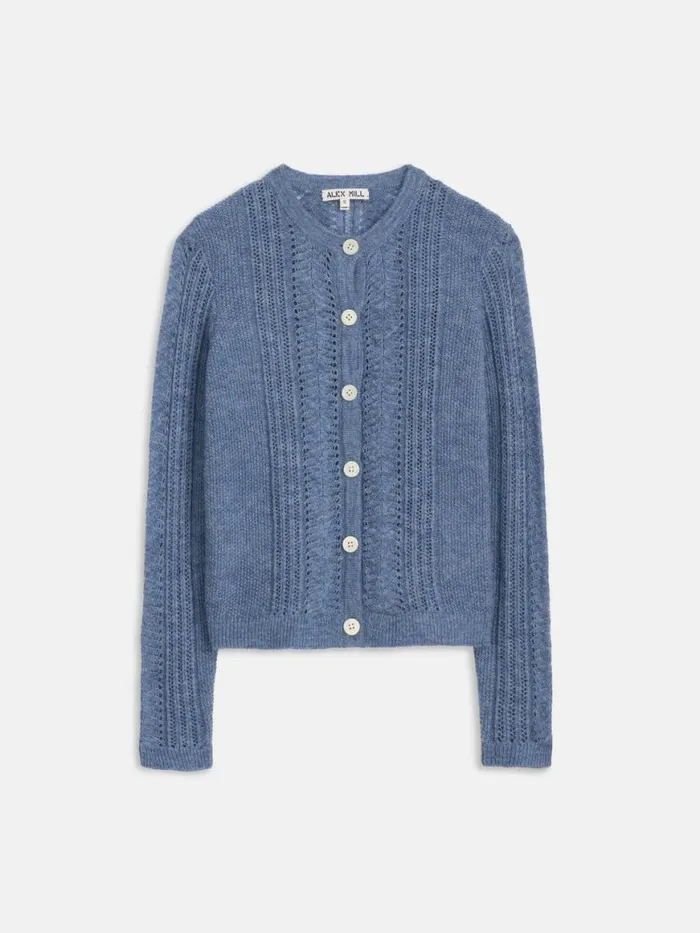 Alex Mill Addison Cardigan Frost Blue Women Sweaters