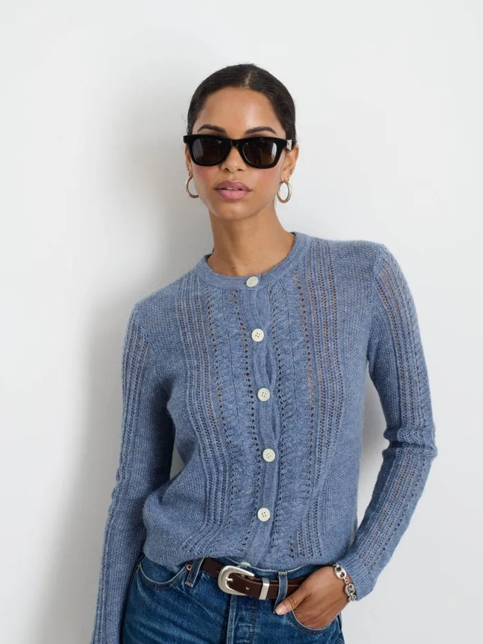Alex Mill Addison Cardigan Frost Blue Women Sweaters