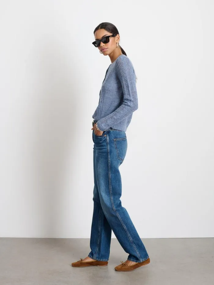 Alex Mill Addison Cardigan Frost Blue Women Sweaters