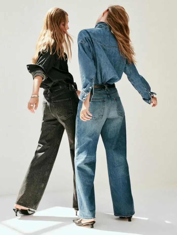Alex Mill Alek Relaxed Wide Leg Jean Paris Medium Wash Women Pants