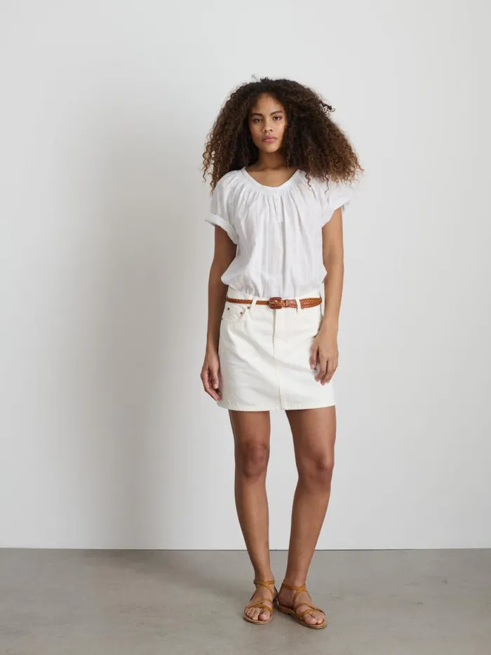 Alex Mill Andie Mini Skirt In White Denim White Women Dresses Skirts