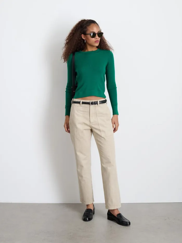 Alex Mill Ava Sweater Tee Emerald Women Sweaters Alex Mill Ava Sweater Tee Emerald Women Sweaters
