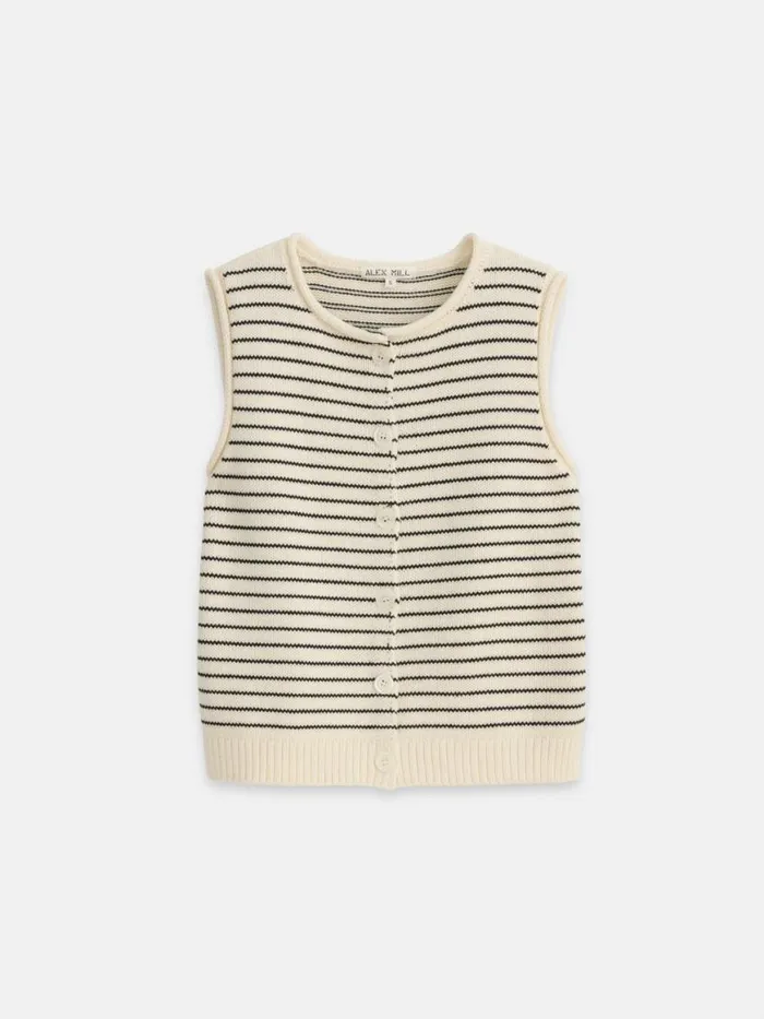 Alex Mill Bridget Striped Vest In Cotton Women Sweaters