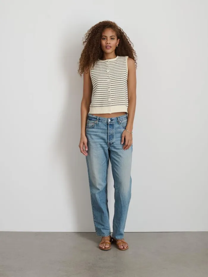 Alex Mill Bridget Striped Vest In Cotton Women Sweaters