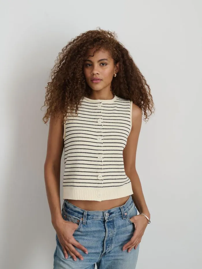 Alex Mill Bridget Striped Vest In Cotton Women Sweaters