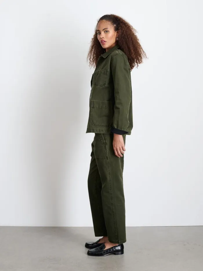 Alex Mill Britt Work Jacket In Herringbone Military Olive Women Jackets Outerwear