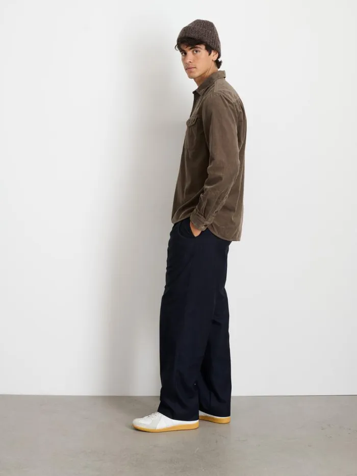 Alex Mill Carter Popover Shirt In Fine Wale Corduroy Umber Men Shirts