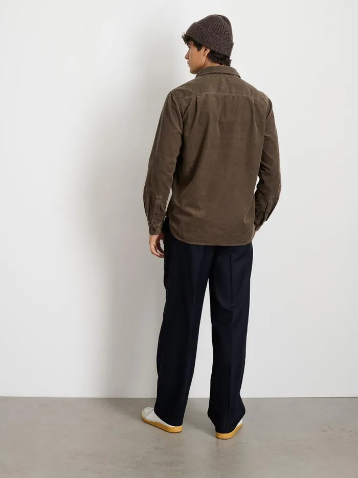 Alex Mill Carter Popover Shirt In Fine Wale Corduroy Umber Men Shirts