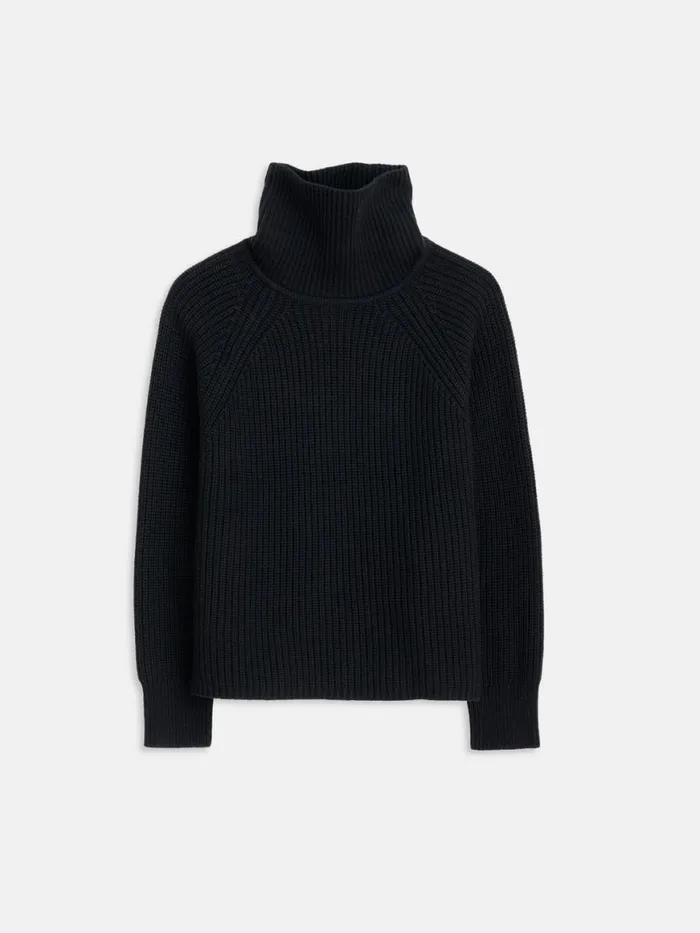 Alex Mill Chelsea Turtleneck In Cotton Cashmere Black Women Sweaters