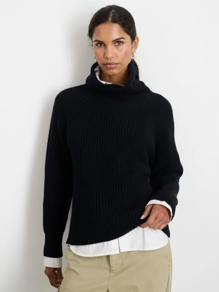 Alex Mill Chelsea Turtleneck In Cotton Cashmere Black Women Sweaters Alex Mill Chelsea Turtleneck In Cotton Cashmere Black Women Sweaters