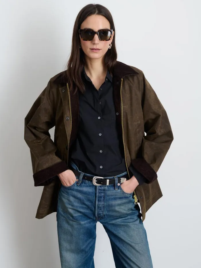 Alex Mill Chiltern Street Jacket In Waxed Cotton Brown Women Jackets Outerwear