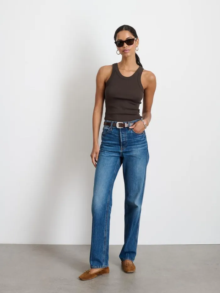 Alex Mill Everyday Rib Tank Roasted Bean Women Tees Tanks