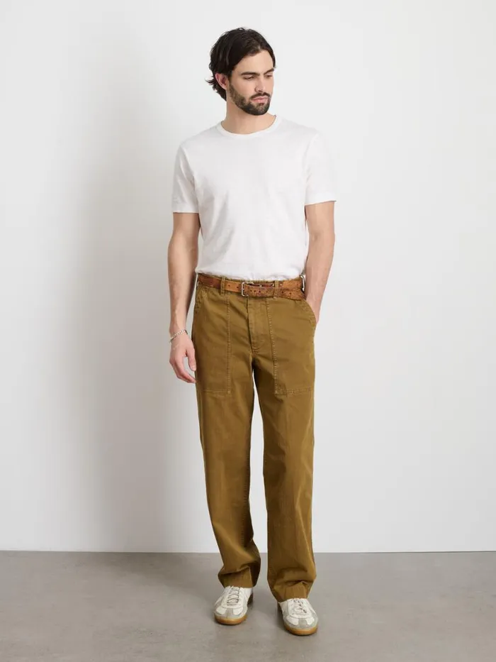 Alex Mill Field Pant In Herringbone Dark Khaki Men Pants