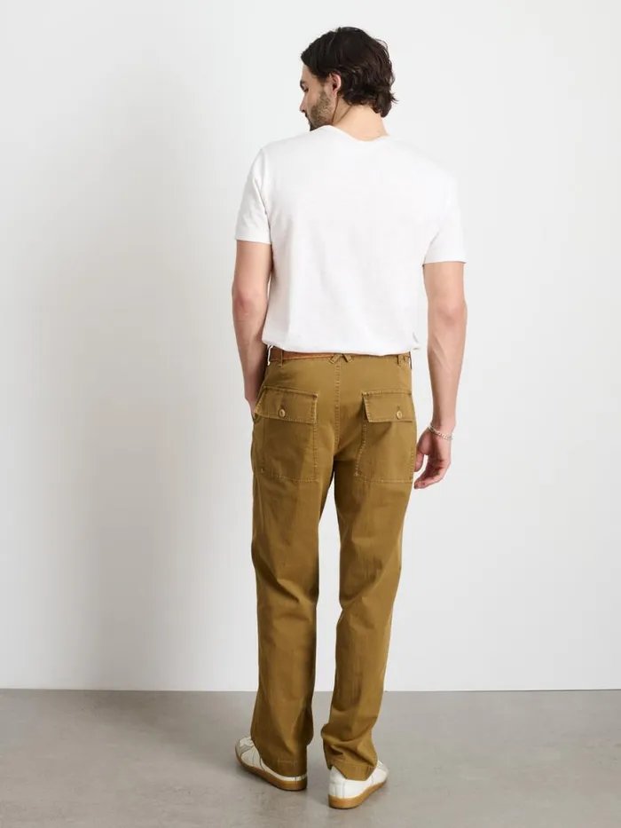 Alex Mill Field Pant In Herringbone Dark Khaki Men Pants