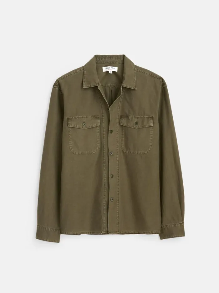 Alex Mill Field Shirt In Crosshatch Cotton Dried Basil Men Shirts