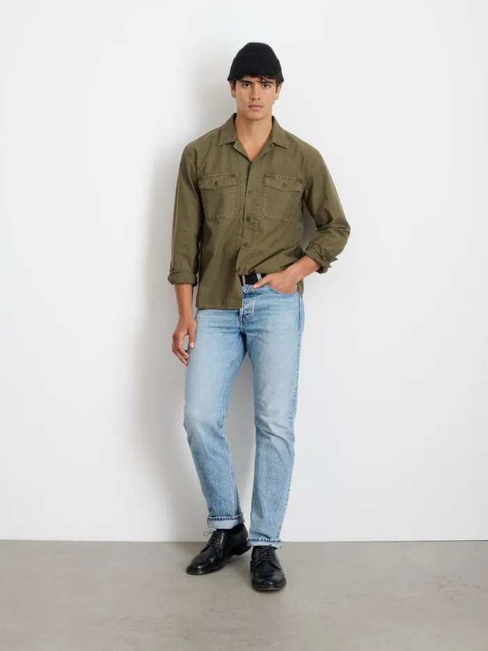 Alex Mill Field Shirt In Crosshatch Cotton Dried Basil Men Shirts