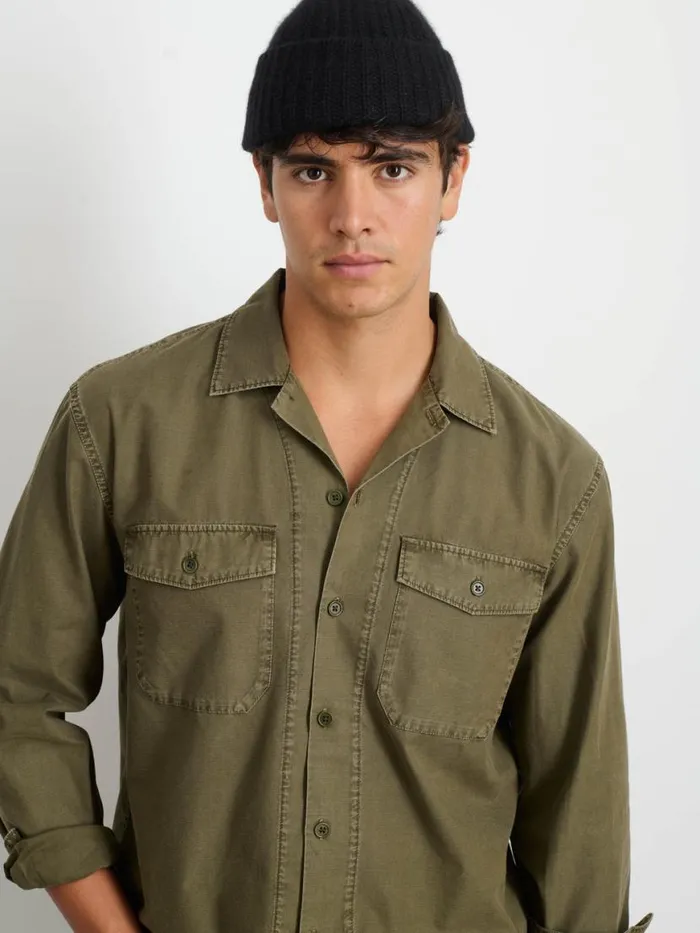 Alex Mill Field Shirt In Crosshatch Cotton Dried Basil Men Shirts