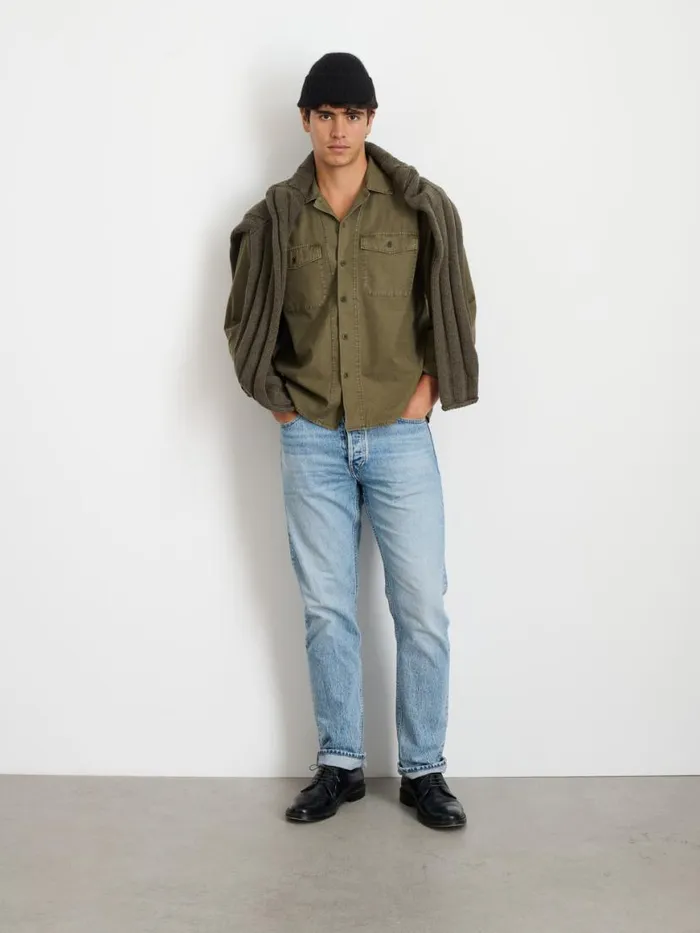 Alex Mill Field Shirt In Crosshatch Cotton Dried Basil Men Shirts