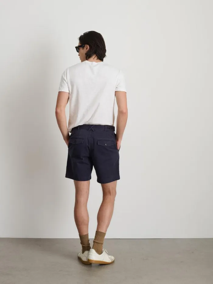 Alex Mill Flat Front Short In Vintage Washed Chino Dark Navy Men Shorts