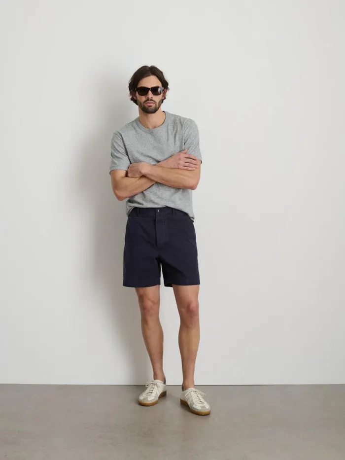 Alex Mill Flat Front Short In Vintage Washed Chino Dark Navy Men Shorts