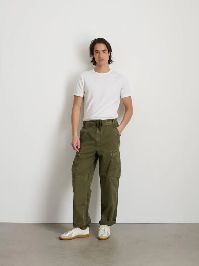 Alex Mill Garment Dyed Cargo Pant In Canvas Field Olive Men Pants