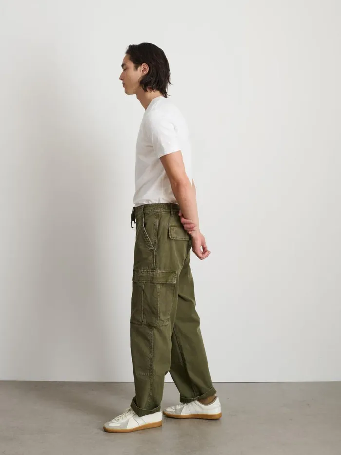 Alex Mill Garment Dyed Cargo Pant In Canvas Field Olive Men Pants