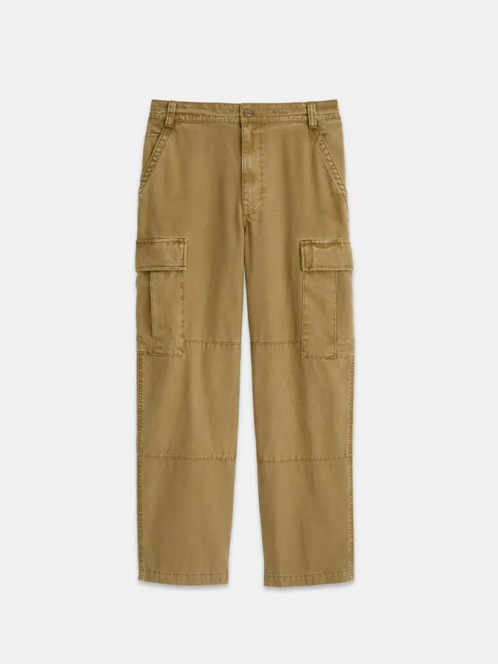 Alex Mill Garment Dyed Cargo Pant In Canvas Khaki Men Pants