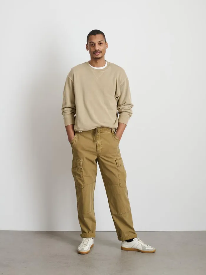 Alex Mill Garment Dyed Cargo Pant In Canvas Khaki Men Pants