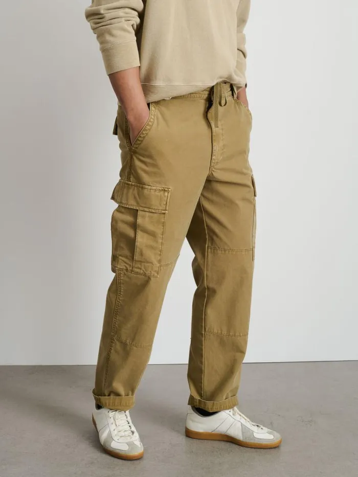 Alex Mill Garment Dyed Cargo Pant In Canvas Khaki Men Pants