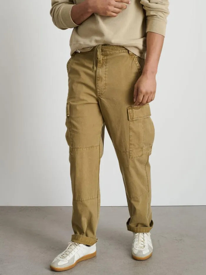 Alex Mill Garment Dyed Cargo Pant In Canvas Khaki Men Pants