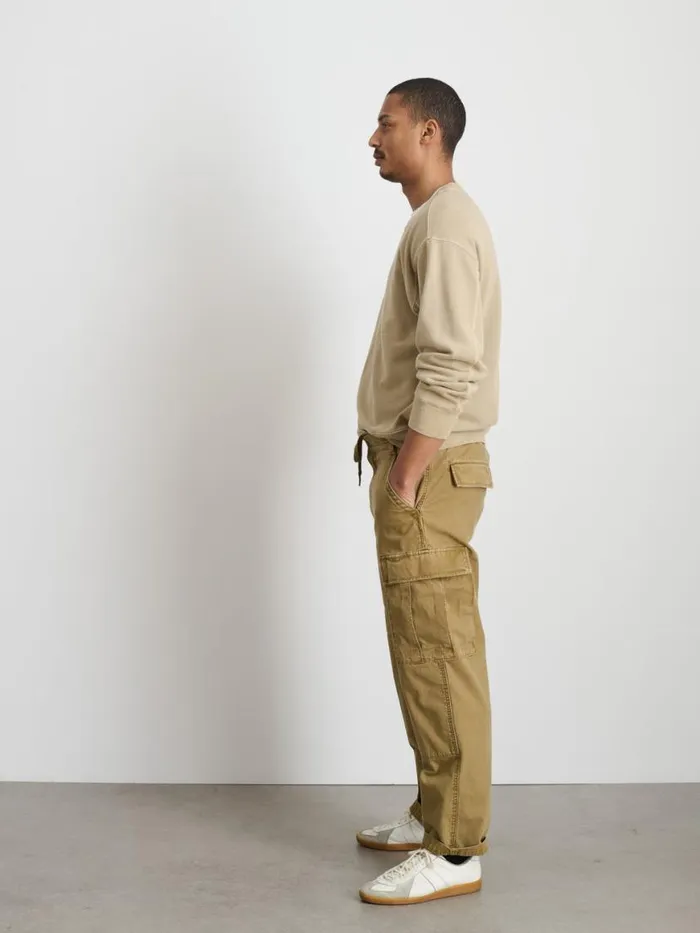 Alex Mill Garment Dyed Cargo Pant In Canvas Khaki Men Pants