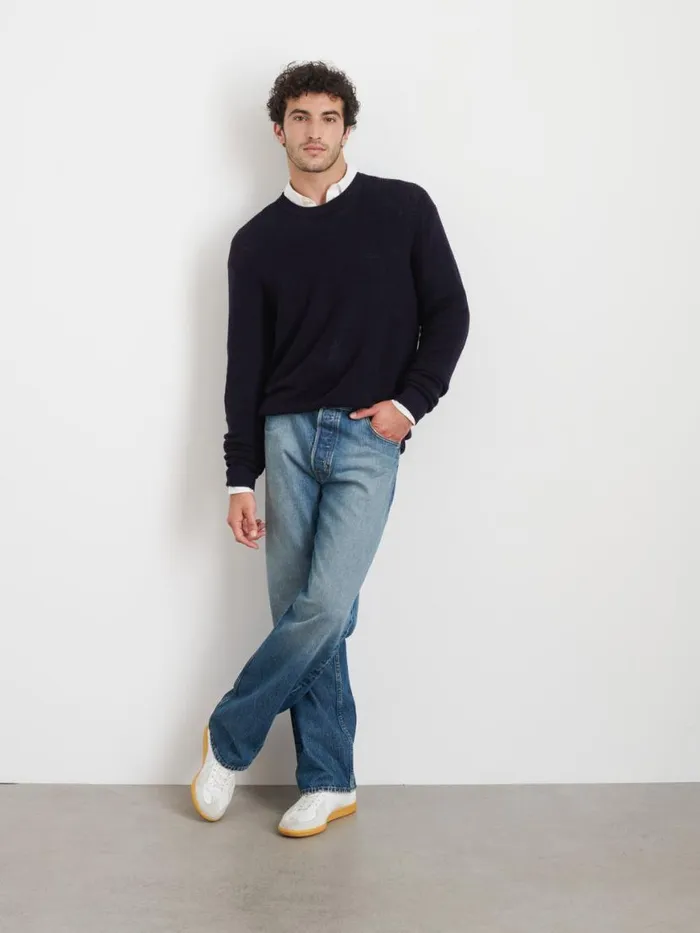 Alex Mill Hank Crewneck Sweater In Wool Dark Navy Men Sweaters Sweatshirts Alex Mill Hank Crewneck Sweater In Wool Dark Navy Men Sweaters Sweatshirts