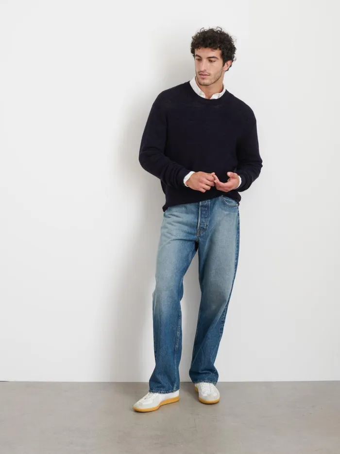Alex Mill Hank Crewneck Sweater In Wool Dark Navy Men Sweaters Sweatshirts Alex Mill Hank Crewneck Sweater In Wool Dark Navy Men Sweaters Sweatshirts