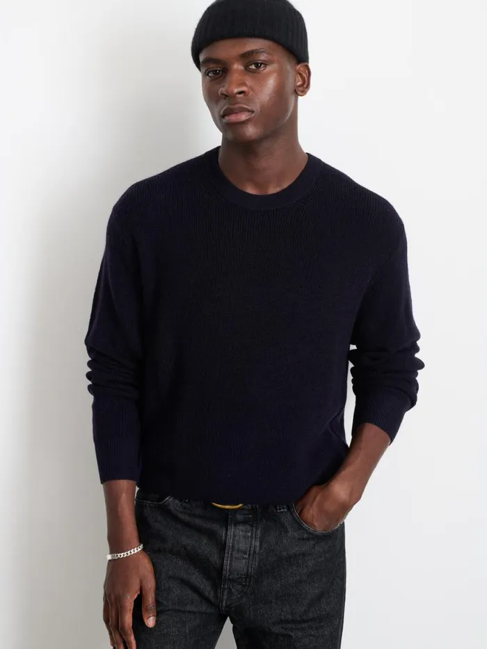Alex Mill Hank Crewneck Sweater In Wool Dark Navy Men Sweaters Sweatshirts Alex Mill Hank Crewneck Sweater In Wool Dark Navy Men Sweaters Sweatshirts