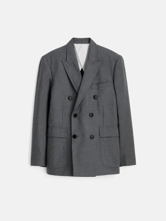 Alex Mill Henry Double Breasted Blazer In Wool Flannel Charcoal Men Suiting Blazers Alex Mill Henry Double Breasted Blazer In Wool Flannel Charcoal Men Suiting Blazers