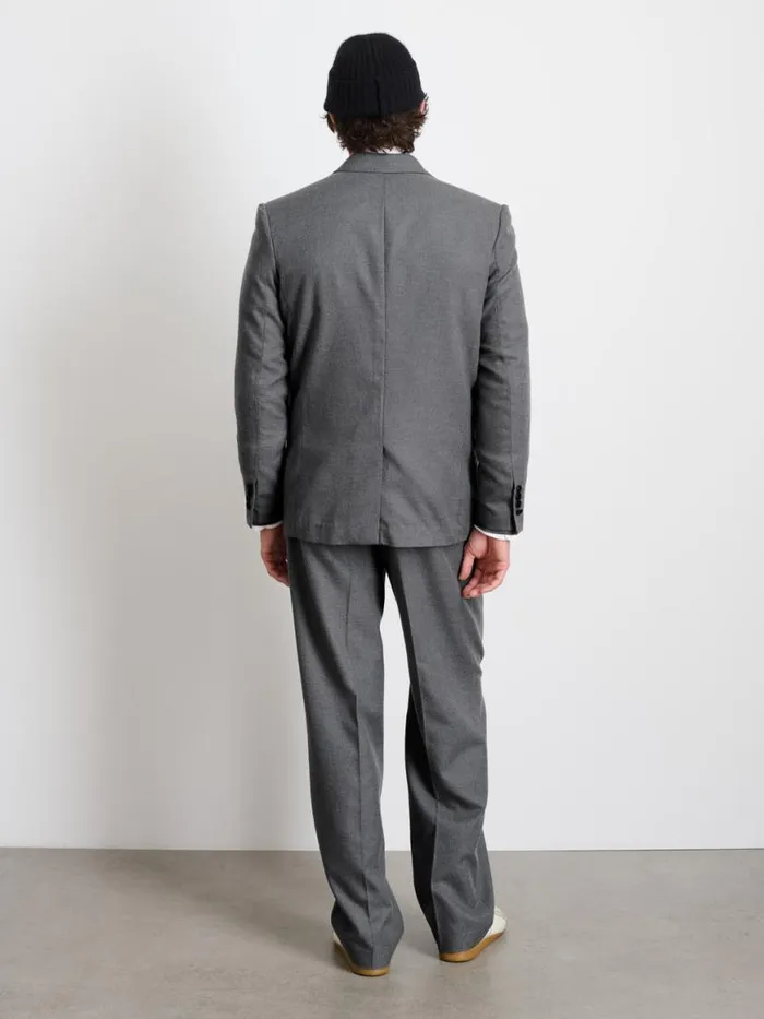 Alex Mill Henry Double Breasted Blazer In Wool Flannel Charcoal Men Suiting Blazers