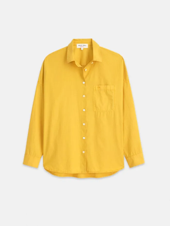 Alex Mill Jo Shirt In Cotton Poplin Amalfi Yellow Women Shirts Tops