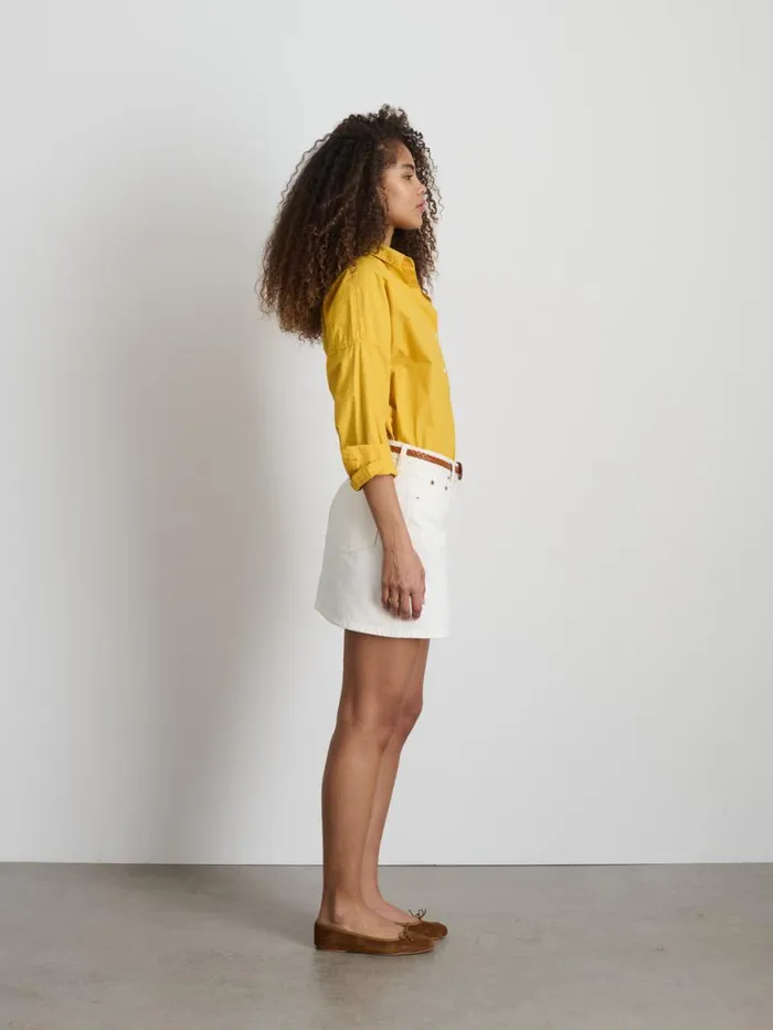 Alex Mill Jo Shirt In Cotton Poplin Amalfi Yellow Women Shirts Tops