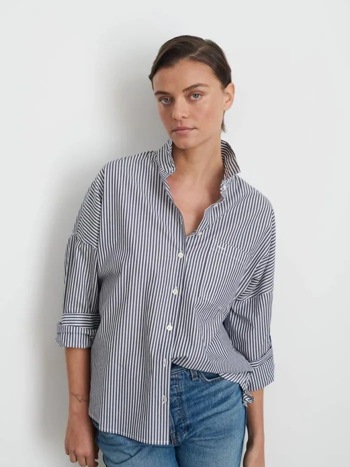 Alex Mill Jo Shirt In Striped Cotton Poplin Women Shirts Tops