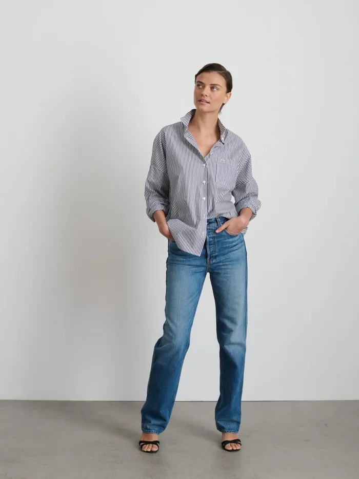 Alex Mill Jo Shirt In Striped Cotton Poplin Women Shirts Tops