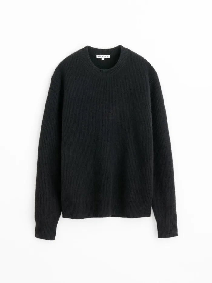 Alex Mill Jordan Sweater In Washed Cashmere Black Men Sweaters Sweatshirts