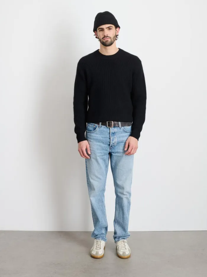Alex Mill Jordan Sweater In Washed Cashmere Black Men Sweaters Sweatshirts