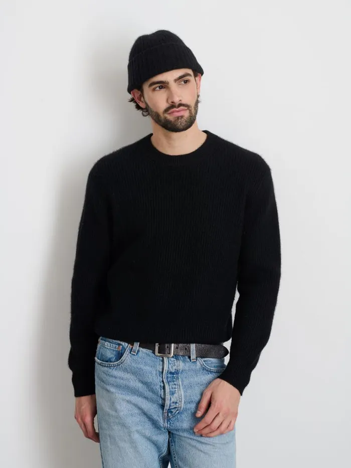 Alex Mill Jordan Sweater In Washed Cashmere Black Men Sweaters Sweatshirts