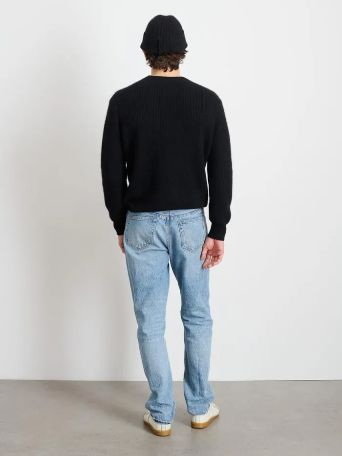 Alex Mill Jordan Sweater In Washed Cashmere Black Men Sweaters Sweatshirts
