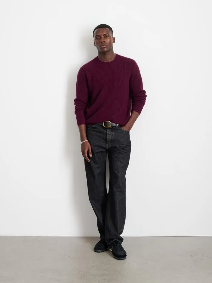 Alex Mill Jordan Sweater In Washed Cashmere Bordeaux Men Sweaters Sweatshirts